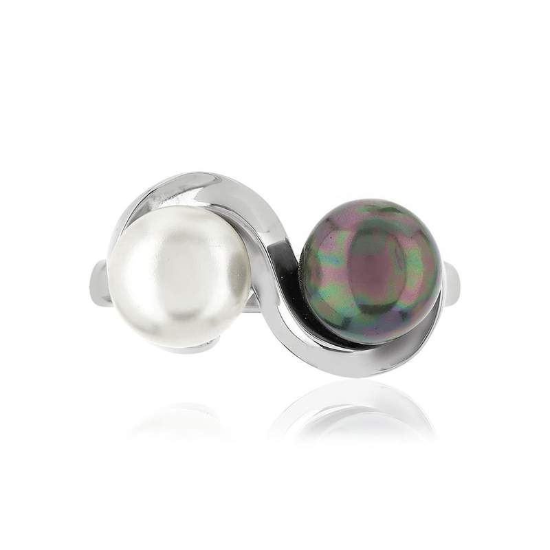 Bague argent 925 perle de culture de Tahiti et de Chine - vue 3