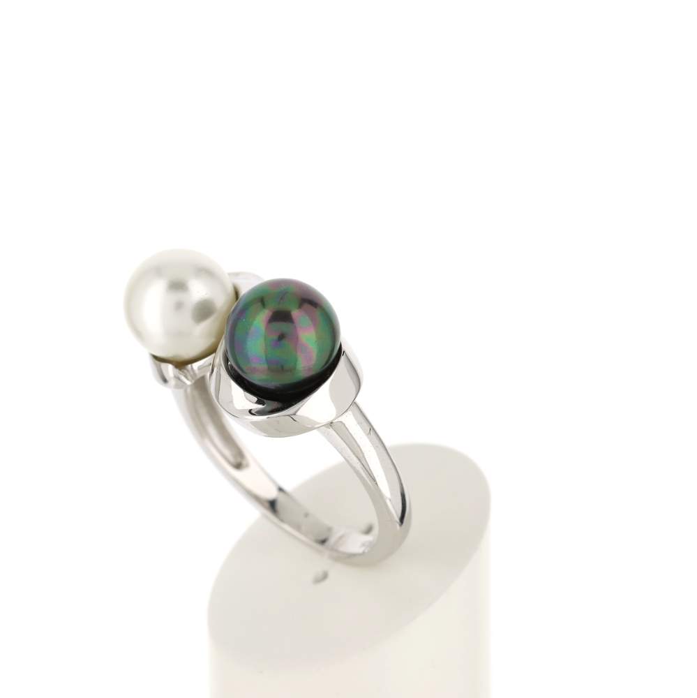 Bague argent 925 perle de culture de Tahiti et de Chine - vue 4