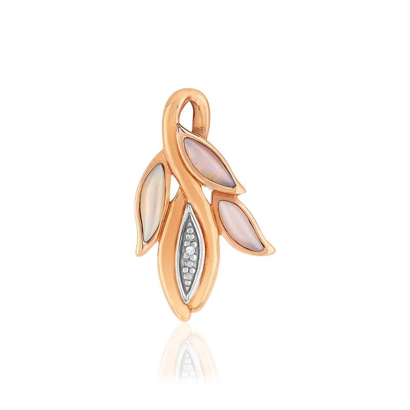 Pendentif MATY Or 375 2 tons nacres diamant - vue 1