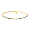Bracelet tennis plaqué or zirconias bleus et blancs 18 cm - vue V2