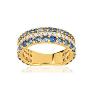 Bague plaqué or zirconias bleus