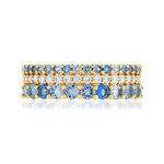 Bague plaqué or zirconias bleus - vue 3