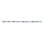 Bracelet or 750 blanc pierres fines et diamants 19 cm - vue 1