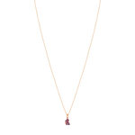 Gold necklace 375 rose gemstones and diamond 45 cm - view 2