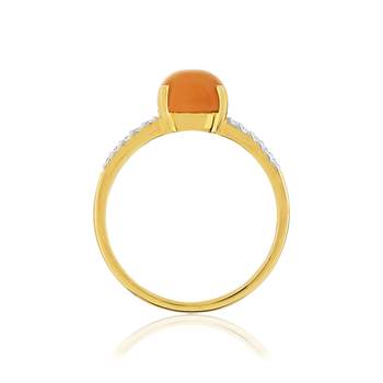 Ring MATY Gold 375 2-tone moonstone diamond
