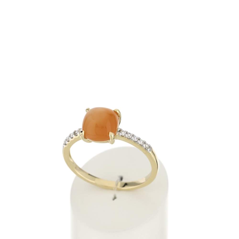 Bague MATY Or 375 2 tons pierre de lune diamant - vue 2