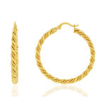 Créoles plaqué or torsadées 40 mm - vue 1