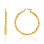 Créoles plaqué or torsadées 40 mm - vue 1