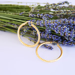 Créoles plaqué or torsadées 40 mm - vue D3