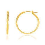 Créoles plaqué or zirconias 25 mm - vue 1