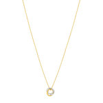 Collier plaqué or cercles entrelacés zirconias 45 cm - vue 2
