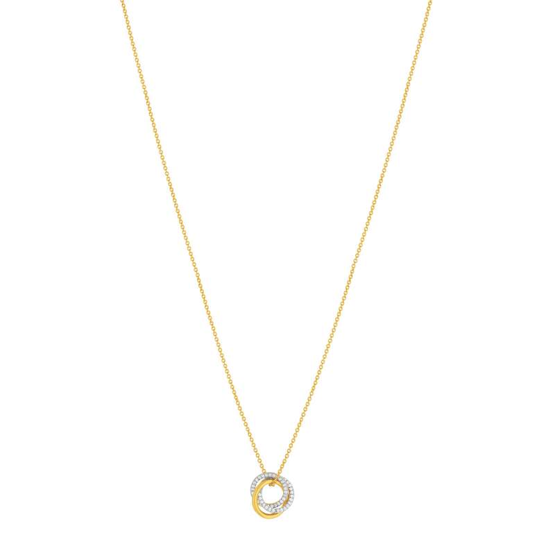 Collier plaqué or cercles entrelacés zirconias 45 cm - vue 2