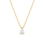 Collier plaqué or zirconia 45 cm - vue 1