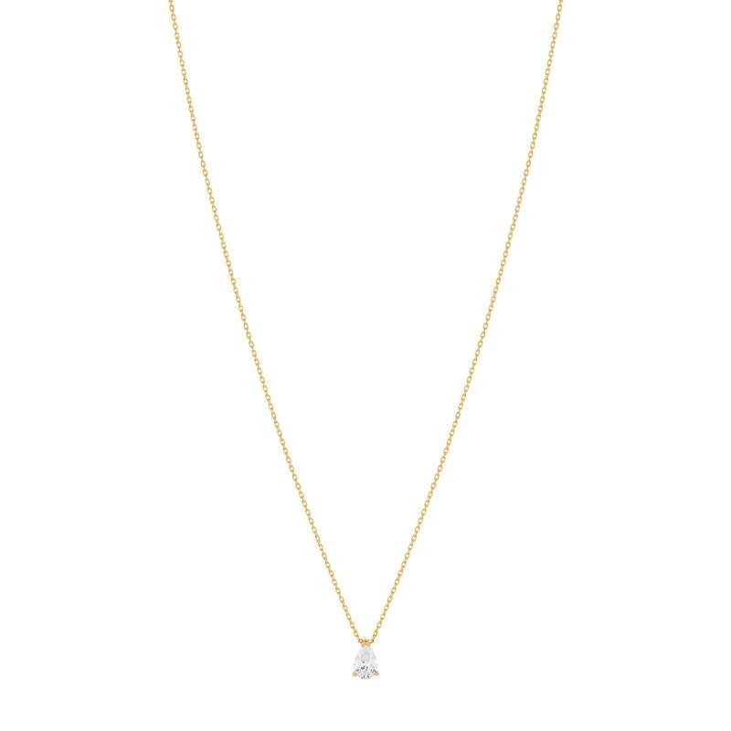 Collier plaqué or zirconia 45 cm - vue 2