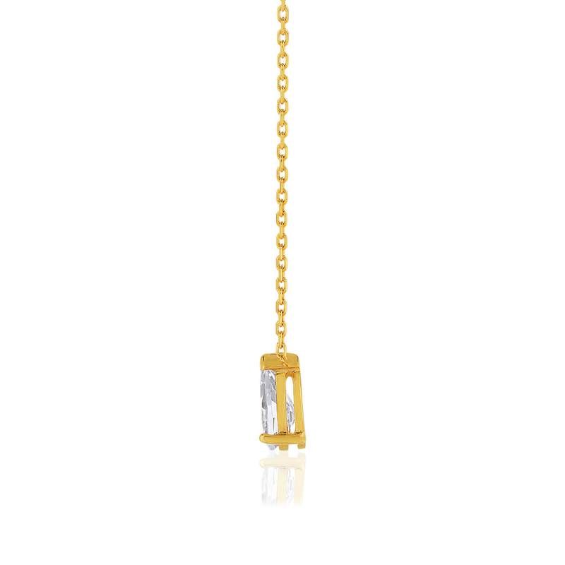 Collier plaqué or zirconia 45 cm - vue D2
