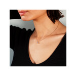 Collier plaqué or zirconia 45 cm - vue porté 1