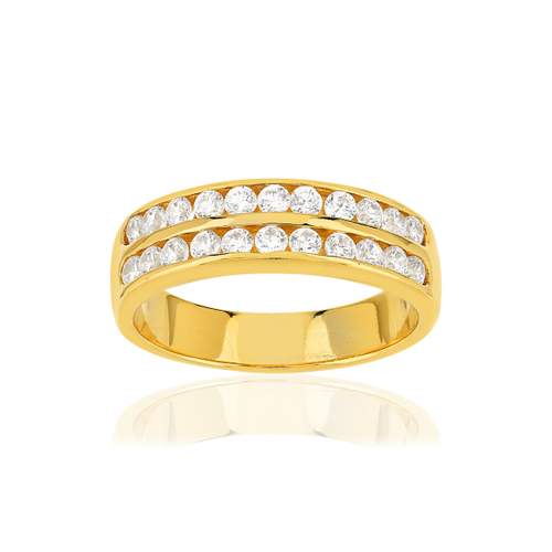 Bague plaqué or double rang zicornias