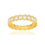 Bague plaqué or zirconias - vue 1