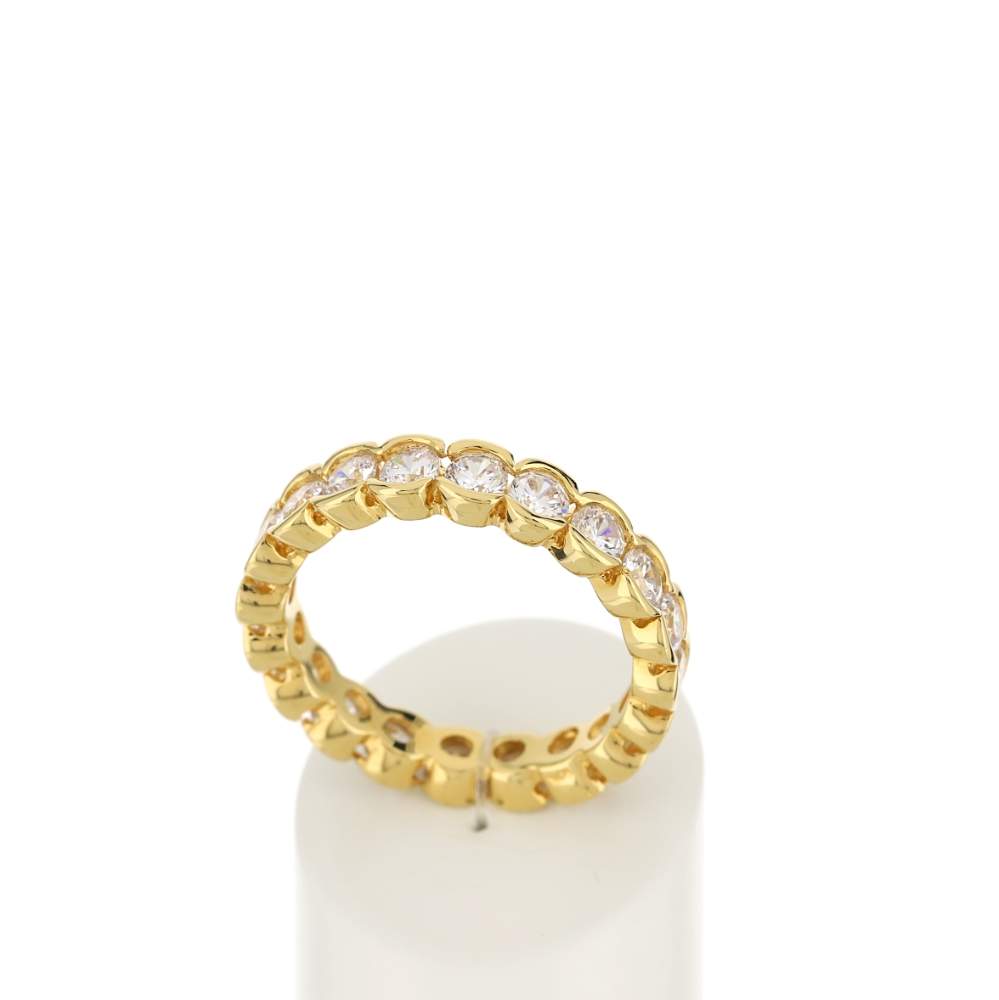 Bague plaqué or zirconias - vue 2