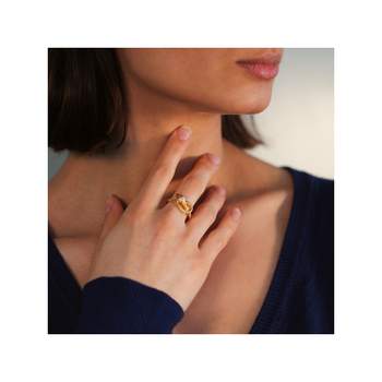 Vergulde ring met slang en zirkonia's