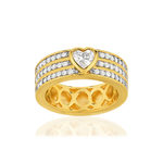 Bague plaqué or coeur zirconias - vue 1