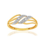 Bague plaqué or 2 tons zirconias - vue 1