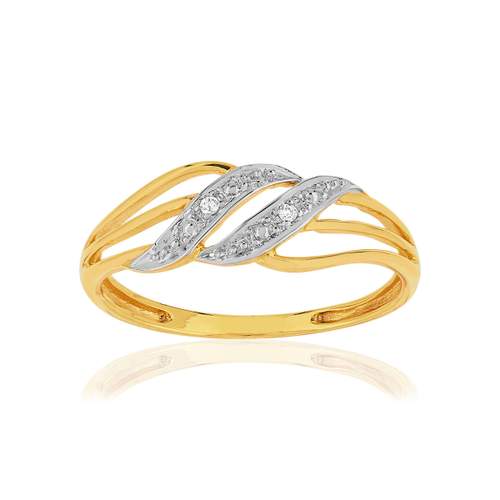 Bague plaqué or 2 tons zirconias