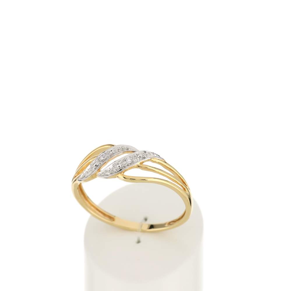 Bague plaqué or 2 tons zirconias - vue 2