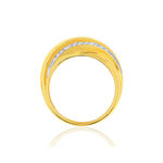 Bague plaqué or 2 tons entrelacée zirconias - vue 2