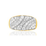 Bague plaqué or 2 tons zirconias - vue 3