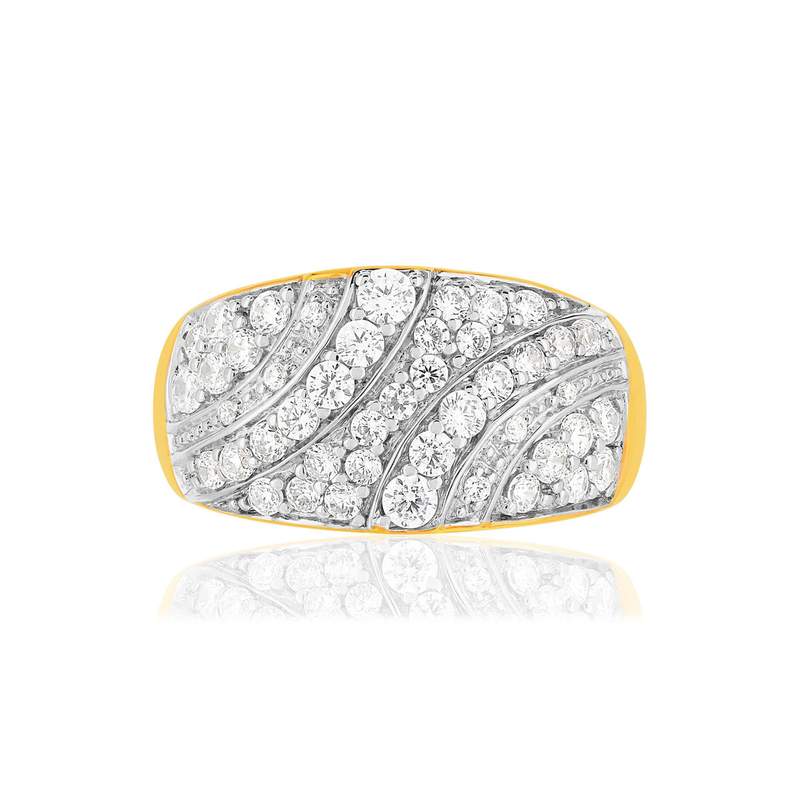 Bague plaqué or 2 tons zirconias - vue 3