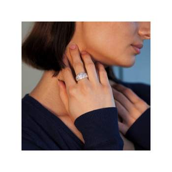 2-tone gold-plated zirconia ring
