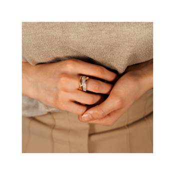Vergulde ring met verweven zirkonia's