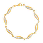 Bracelet plaqué or zirconias 19,5 cm - vue 1