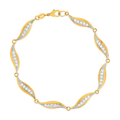 Bracelet plaqué or zirconias 19,5 cm