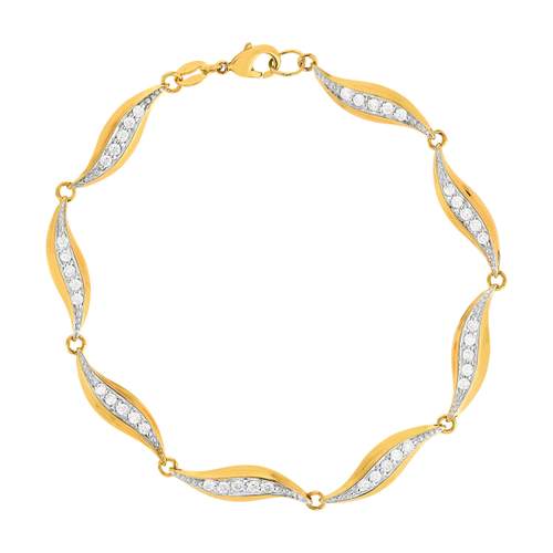 Bracelet plaqué or zirconias 19,5 cm