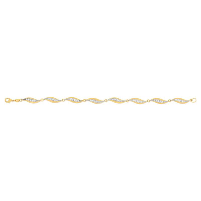 Bracelet plaqué or zirconias 19,5 cm - vue 2
