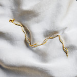 Bracelet plaqué or zirconias 19,5 cm - vue D3