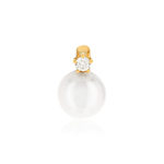 Pendentif or 750 jaune perle japon diamant - vue 1