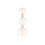 Pendentif or 750 jaune perle japon diamant - vue 1