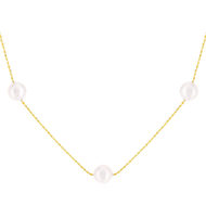 Collier or 750 jaune perles de culture du Japon 45 cm