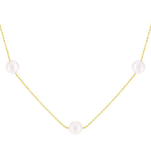 Collier or 750 jaune perles de culture du Japon 45 cm
