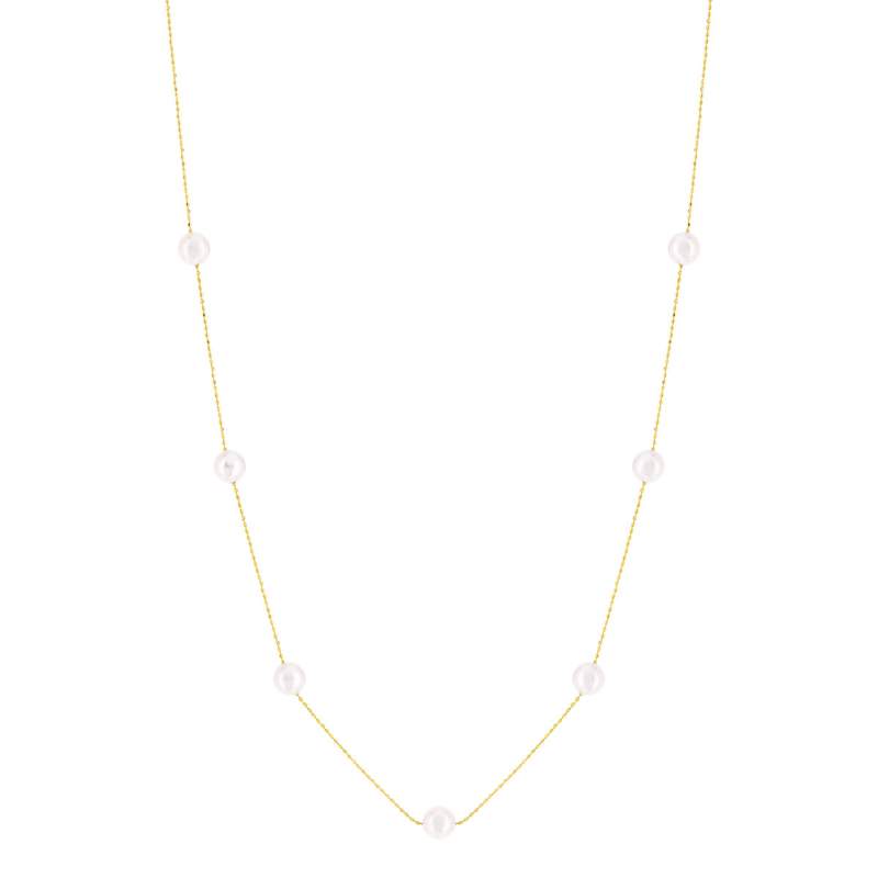 Collier or 750 jaune perles de culture du Japon 45 cm - vue 2