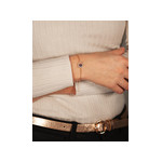 Bracelet plaqué or goutte pierre imitation bleue et zirconias 18 cm - vue porté 1