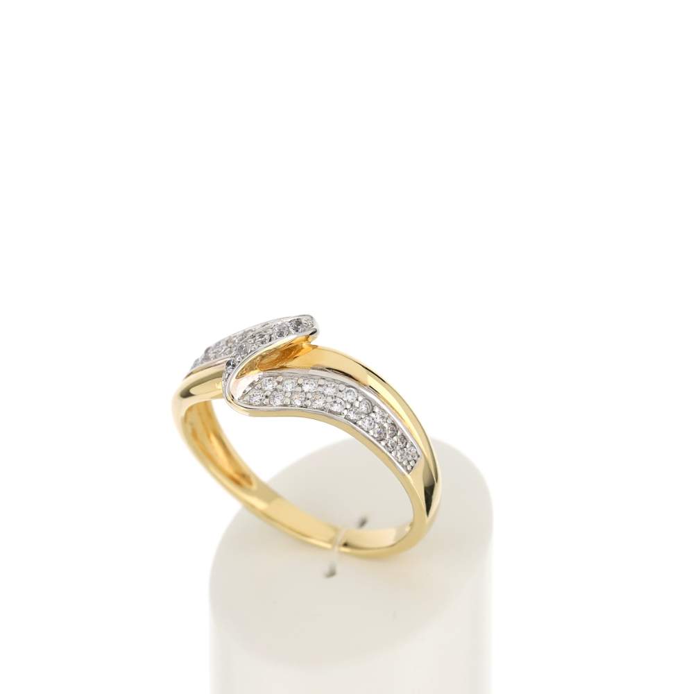 Bague plaqué or zirconias - vue 3