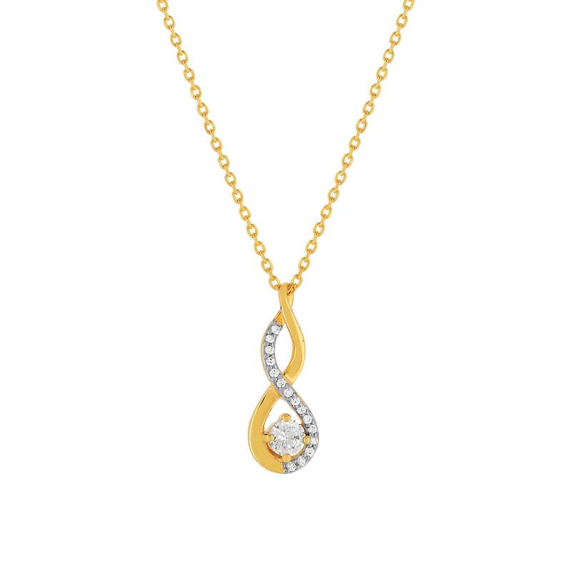 Collier plaqué or zirconias 45 cm - vue 1