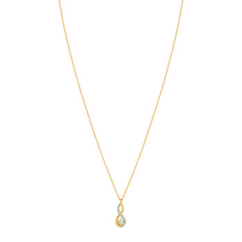 Collier plaqué or zirconias 45 cm