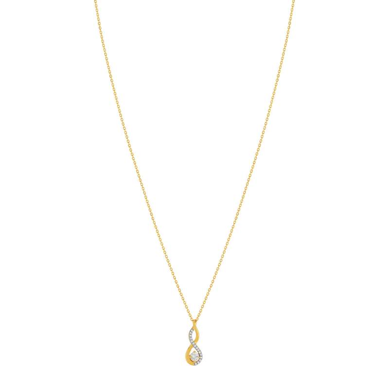 Collier plaqué or zirconias 45 cm - vue 2