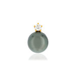 Pendentif or jaune 750 perle de culture de tahiti diamant - vue 1