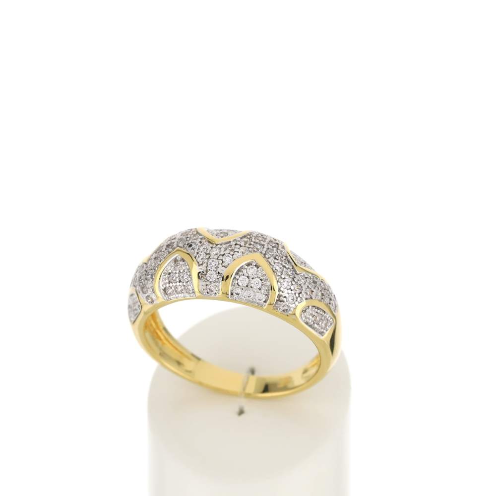 Bague plaqué or zirconias - vue 2